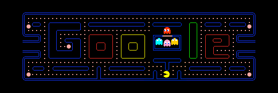 Google - Logo comemorativo: 30º Aniversário do Pacman (21/05/2010). Clique na imagem para jogar.